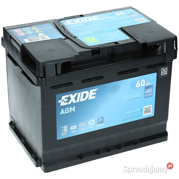 Akumulator Exide AGM 12V 60Ah 680A P L2 EK600