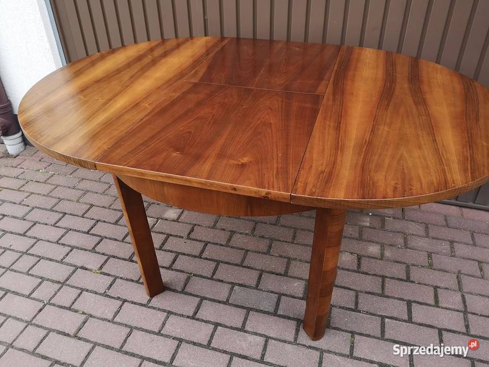 Stół ArtDeco Okrągły Orzech 110 Zgrabny Antyk Meble Swarzędz