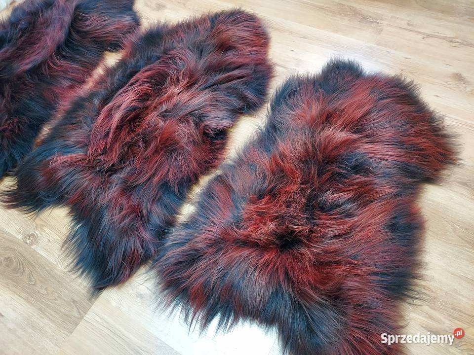 Skóra Owcza Czarna z Bordo Skóry Owcze Czarne z Skóry Szaflary