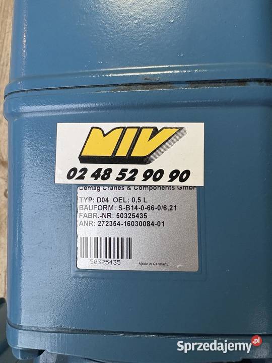 Demag KBF 80 A124 D04 AFW06 Gearbox Warszawa sprzedam