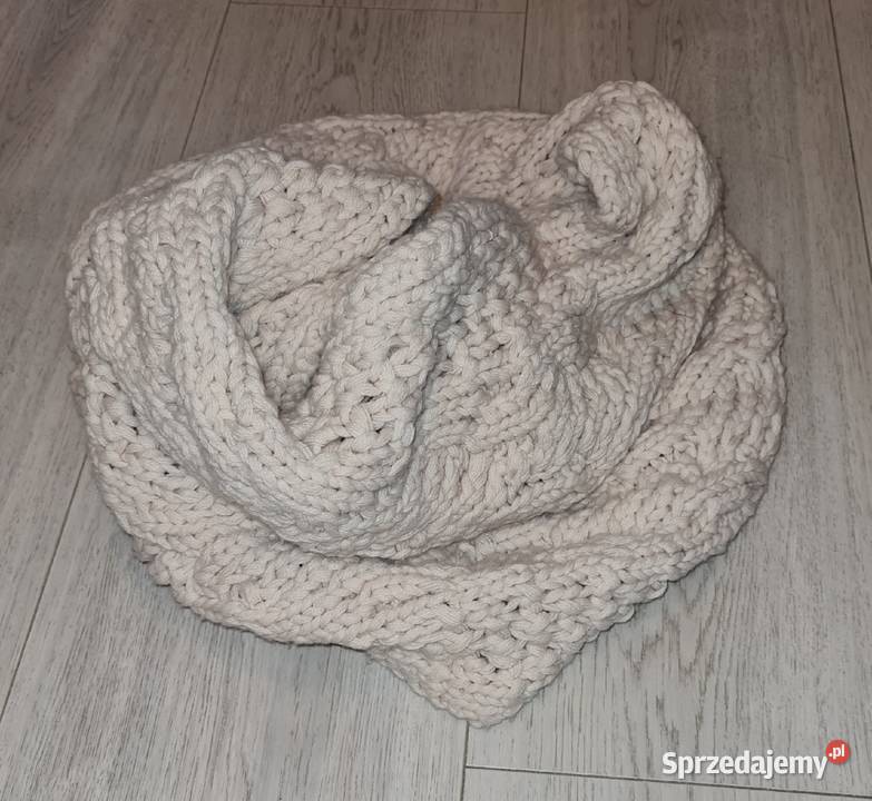 Szalik wełniany komin damski kremowy Łódź