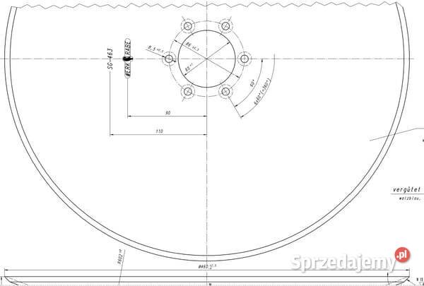 Talerz brony gładki wklęsły 460 SG463 Rabe Kamionna