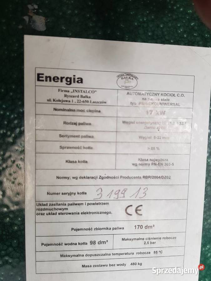 Kocioł na ekogroszek RBR Ekouniwersal 17KW Sokołów Podlaski