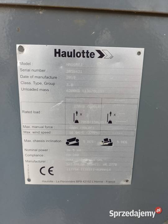 Sprzedam podnośnik przegubowe Haulotte HA16RTJ Bydgoszcz