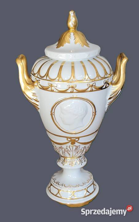 Ekskluzywna porcelanowa amfora duża 41 reliefowy