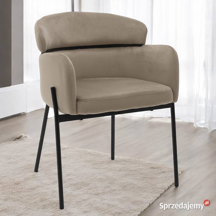Krzesło Tapicerowane Bolzano Ciemnobeżowe Tarchały Małe