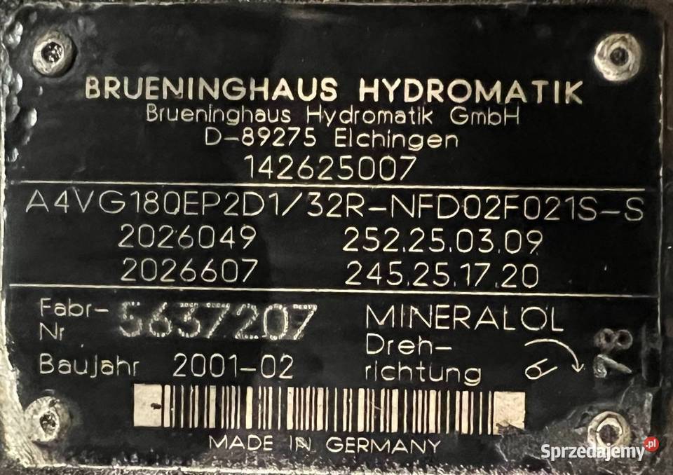 Brueninghaus A4VG180EP2D1 32R NFD02F021S S Układ hydrauliczny
