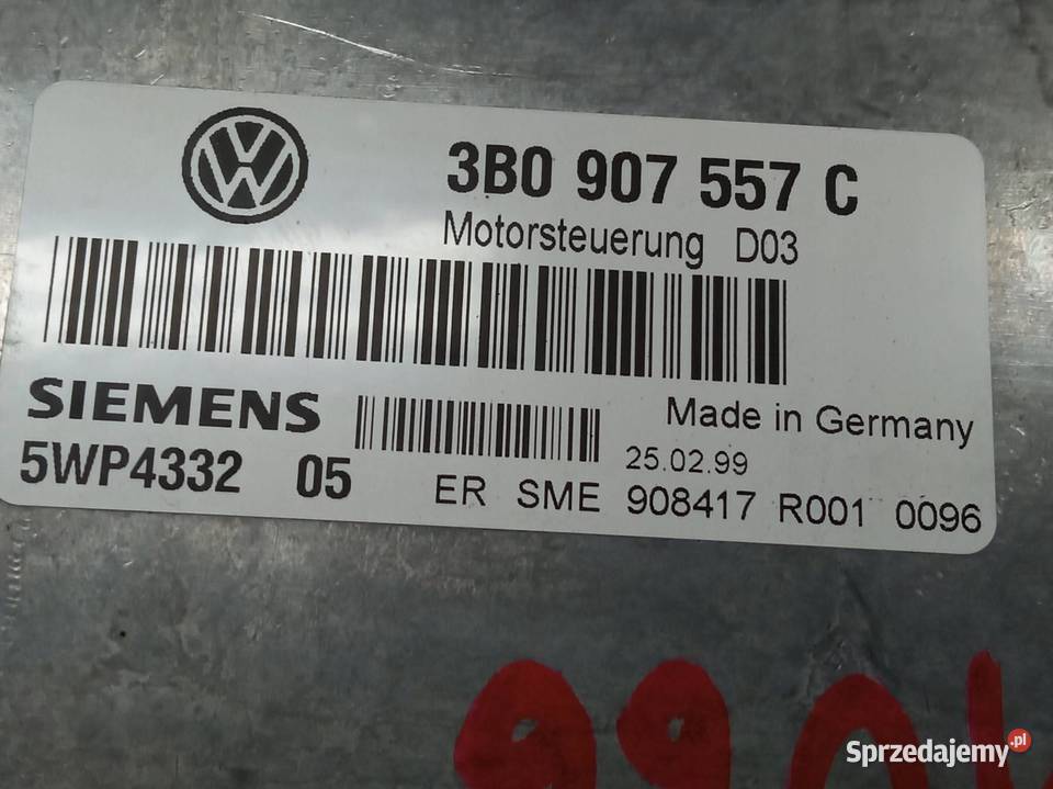 STEROWNIK SILNIKA 3B0907557C 16 B 100 VW Rok produkcji 1999