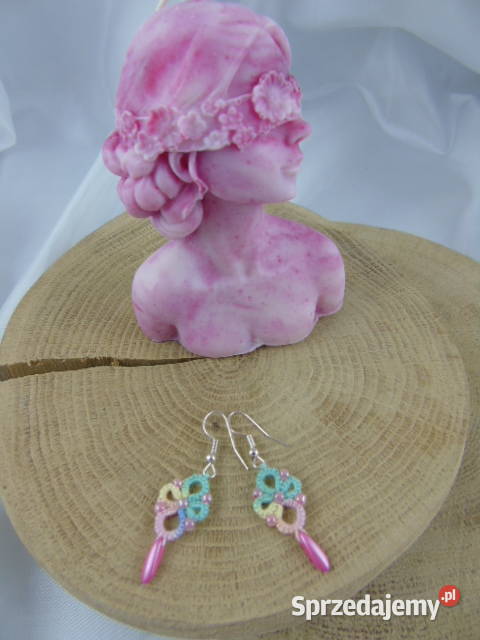 Kolczyki frywolitkowe różne wzory i kolory Rękodzieło Wiśniowa