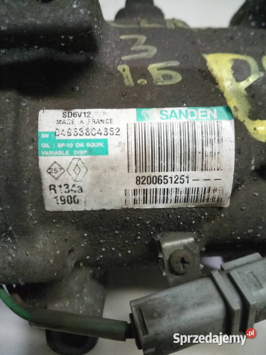 Kompresor klimatyzacji Renault clio megan scenik Rok produkcji 2006 Myszków