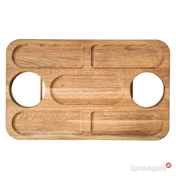 Taca patera deska dębowa stolik śniadaniowy Skawina