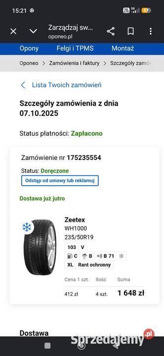 Sprzedam opony zimowe