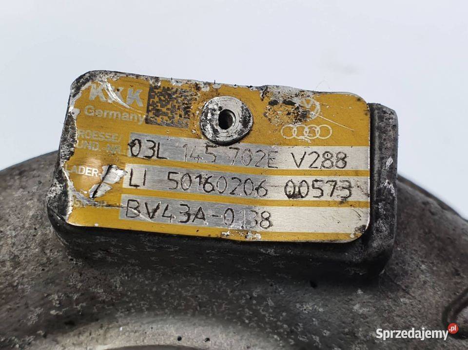 TURBOSPRĘŻARKA AUDI A4 B8 03L145702E osobowe Lipno