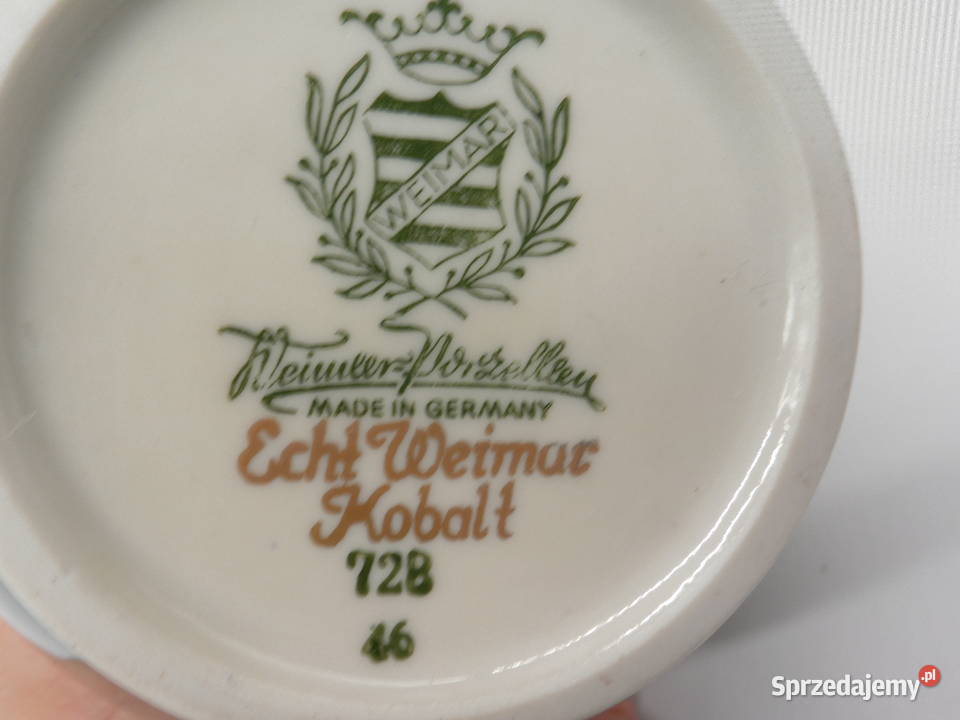 Vintage Weimar Echt Kobalt CUKIERNICA złote Porcelana i szkło wielkopolskie