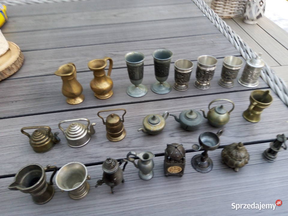 Dzbanuszki mosiezne zestaw Ostrowiec Świętokrzyski