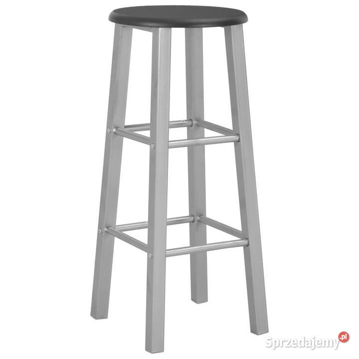 Stołki barowe 2 srebrne MDF WM284410 Krzesła Warszawa
