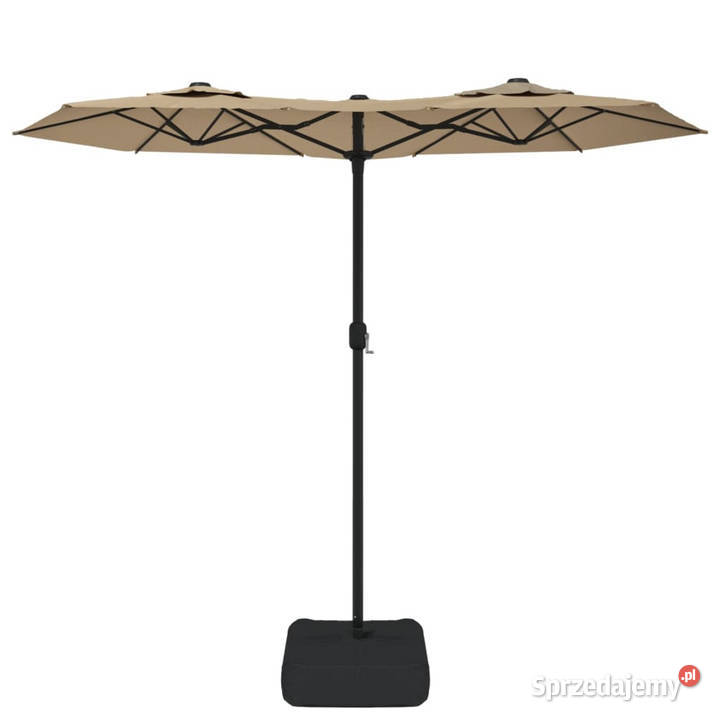 Podwójny parasol ogrodowy taupe 316x240 WM362964 Warszawa