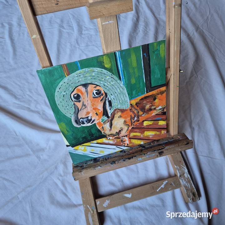 Jamniki jamnik obraz na płótnie artysty malarza