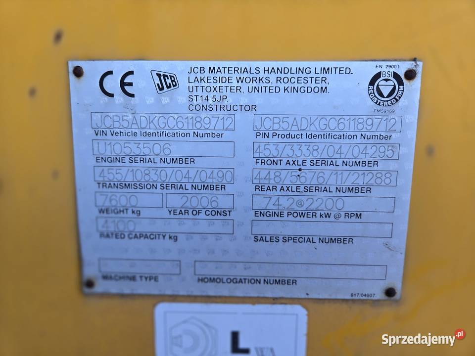 Jcb 54170 Ładowarka Teleskopowa Szołtany