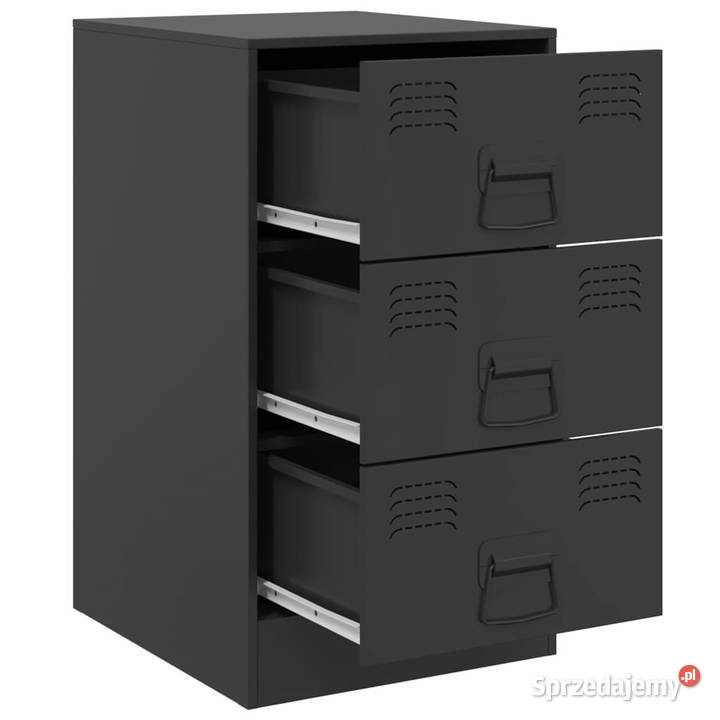 Szafki nocne 2 czarne 345x39x62 stal WM841776 Nocne