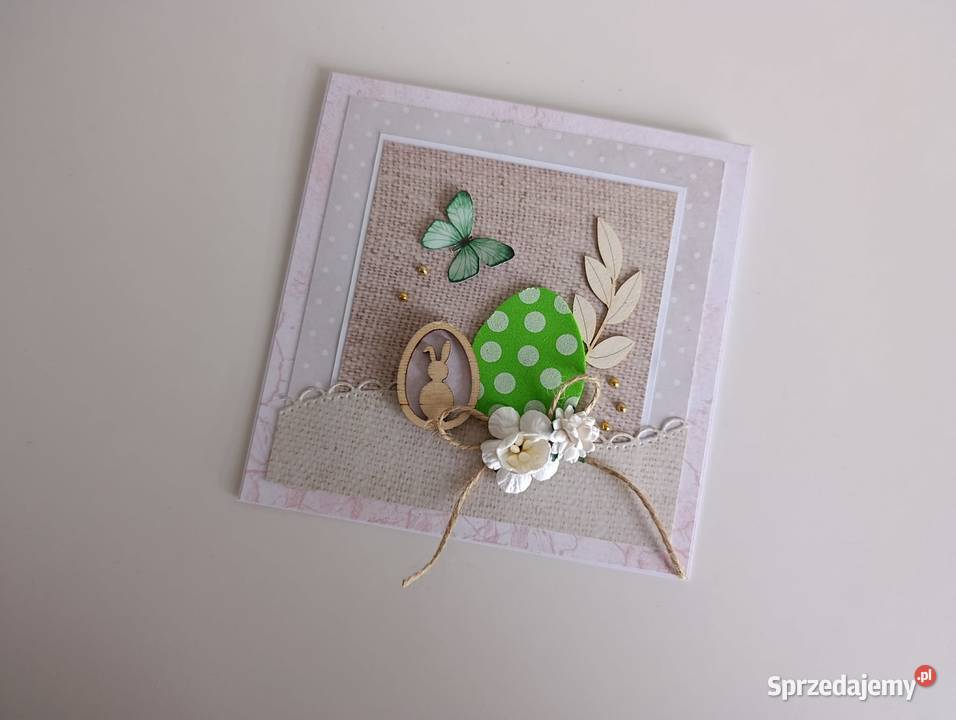 Kartka ręcznie robiona Świąteczna Wielkanoc 2 Łódź