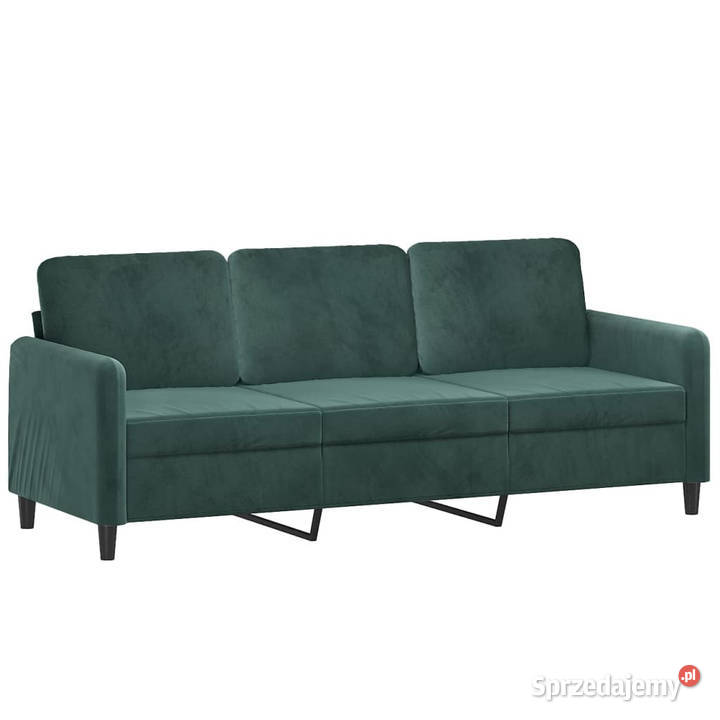 Sofa 3osobowa ciemnozielony 180 obita aksamitem Warszawa