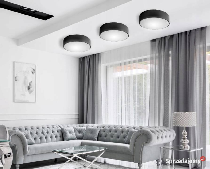 LAMPA PLAFON OKRĄGŁA Czarna Biała ŻYRANDOL podlaskie Choroszcz