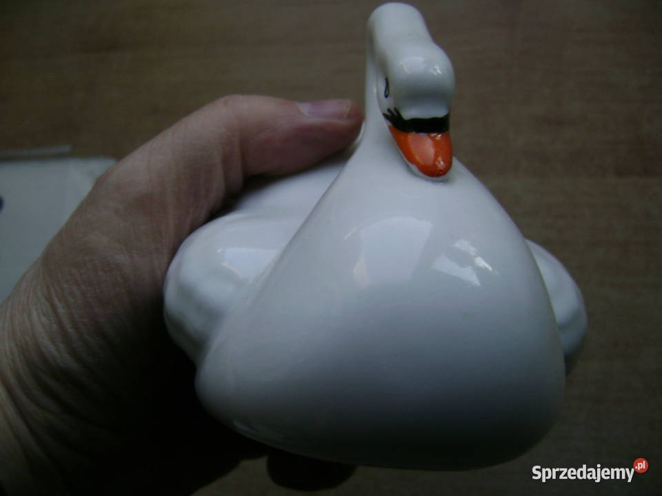 Starocie z PRL PTAKI z porcelany Łabędź Porcelana i szkło Gdynia