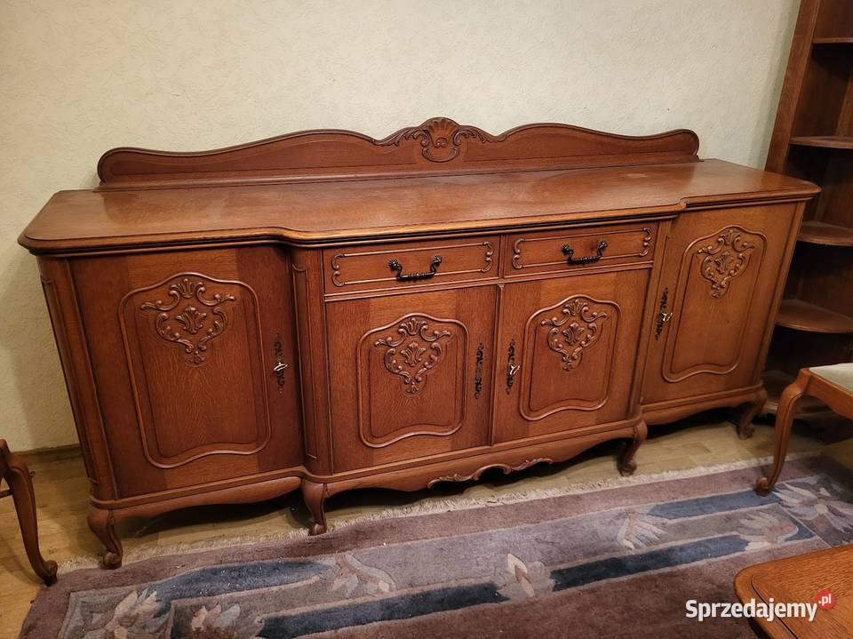 Meble dębowe w stylu chippendale stół krzesła Sypniewo