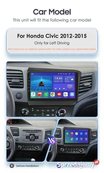 Radio Android 12 Honda Civic 1215r gps wifi Ożarowice