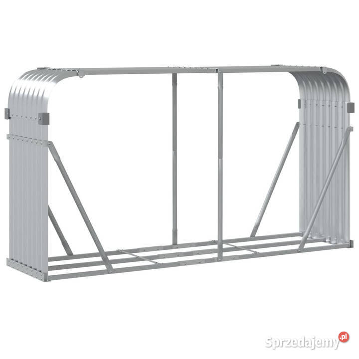 Stojak na drewno srebrny 180x45x100 stal mazowieckie