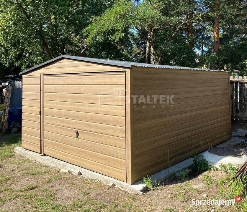 Garaż Blaszany 4x5m Brama uchylna drzwi