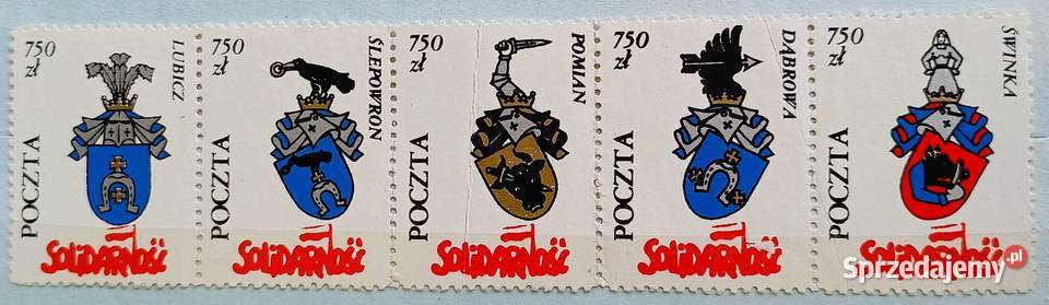 Poczta Solidarności 1989 Herby szlacheckie Leźnica Wielka-Osiedle