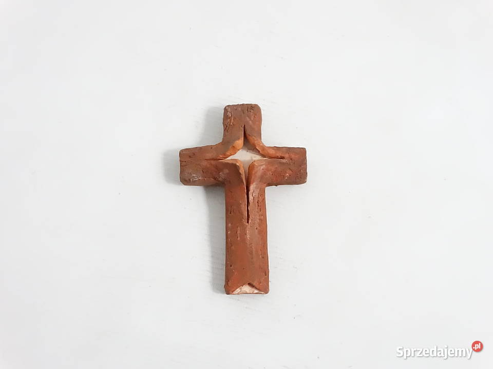 Ceramiczny Krzyż Ścienny Rękodzieło Gliniana Biłgoraj