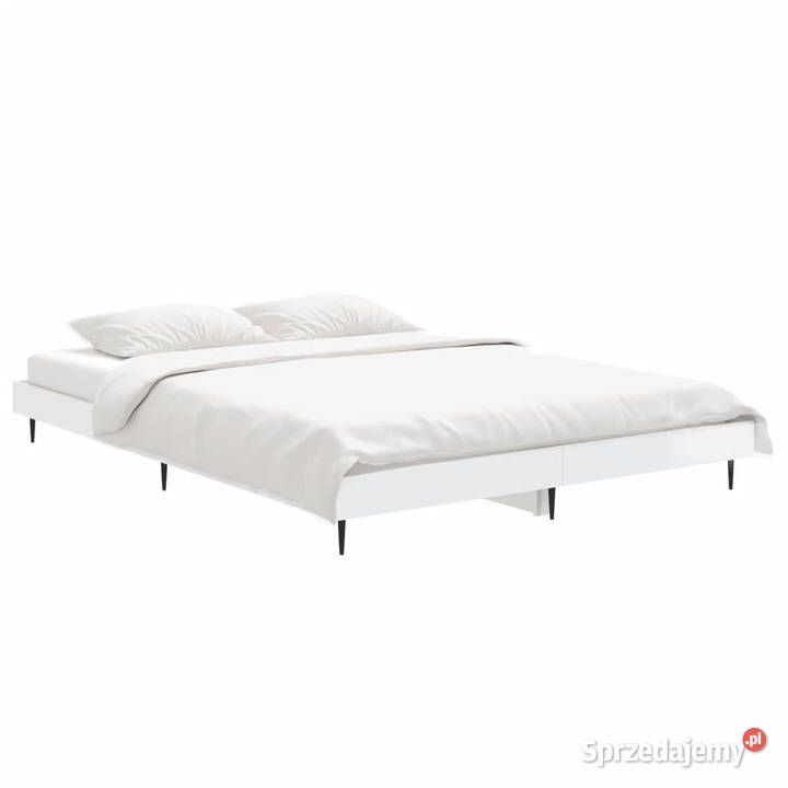 Rama łóżka biała połysk materiał drewnopochodny 193cm