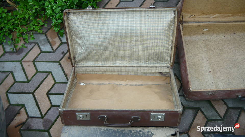 Walizki zestaw 5 stare tekurowe podróżne PRL podlaskie Sokółka sprzedam