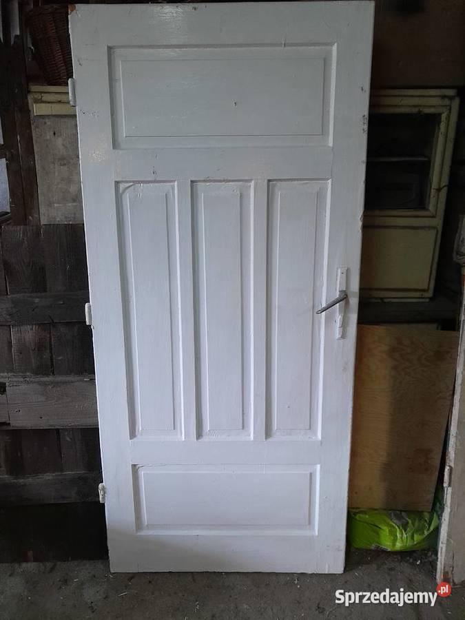 Stare drewniane drzwi zabytek PRL retro vintage