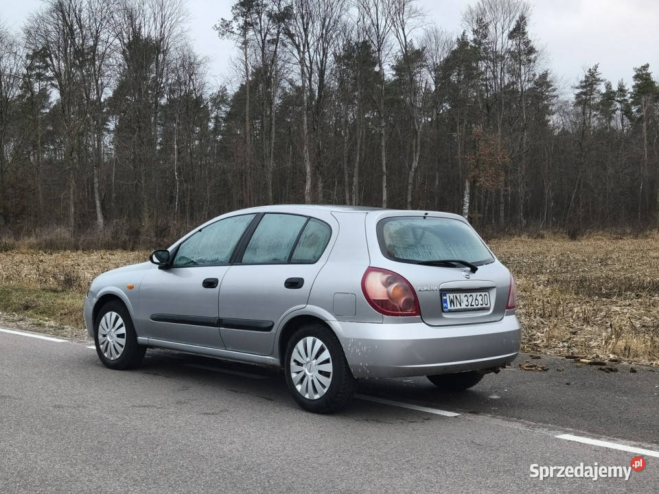 Nissan Almera 2003r 18 Benzyna Tanio Jeżdżący szary mazowieckie Warszawa