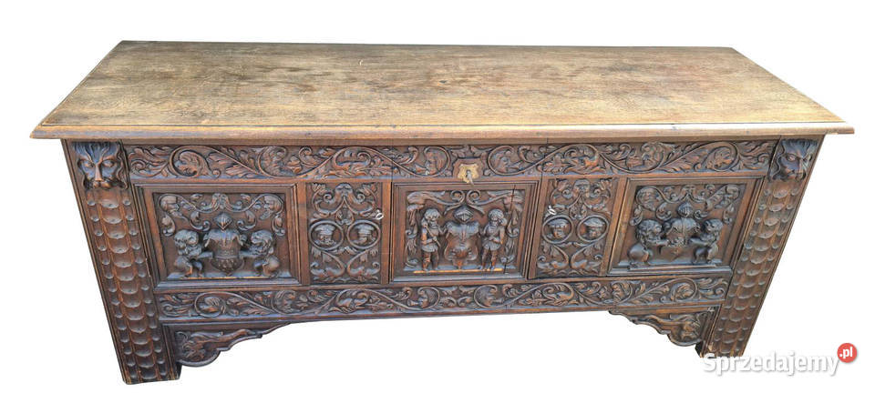 KUFER SZAFKA NEORENESANS RZEŹBIONA Szczecin