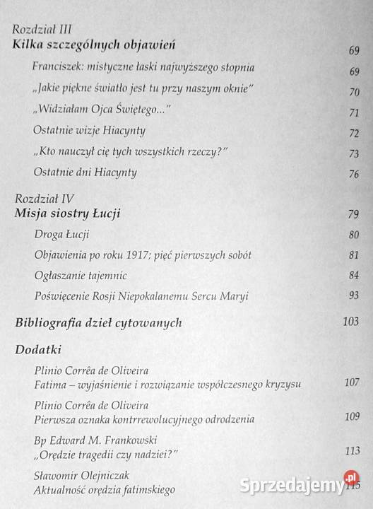 Fatima Orędzie tragedii czy nadziei Antonio Chełm