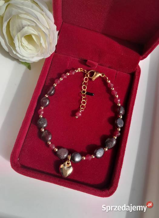 Bransoletka z kamienia naturalnego granat rubin Bransoletki