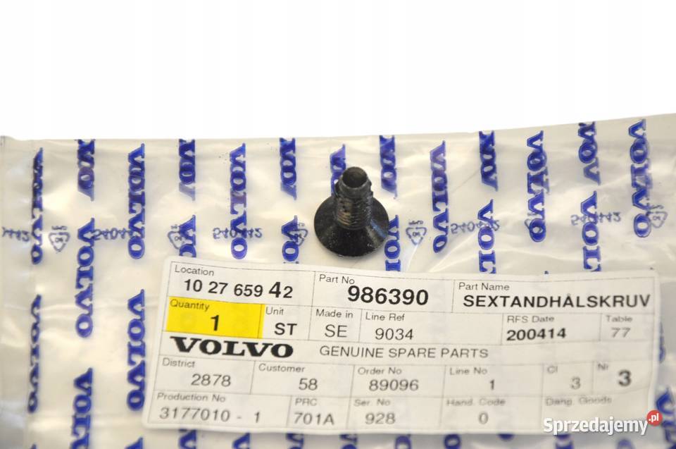 VOLVO 850 S70 C70 V70 sruba rygla zamka drzwi OE Gadgety motoryzacyjne dolnośląskie