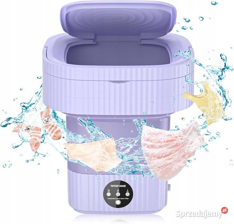 Przenośna mini pralka 10 L składana purpurowa Pozostałe Myszyniec