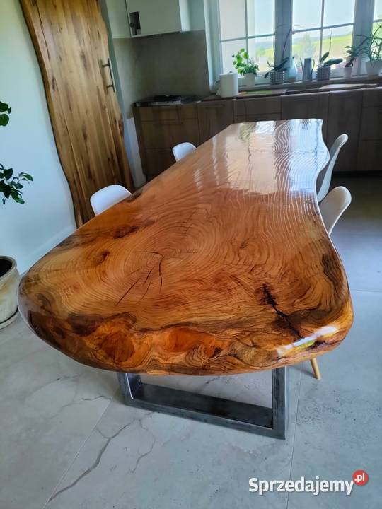 Stół z jednego bala 280x100x10 dąb live edge oak