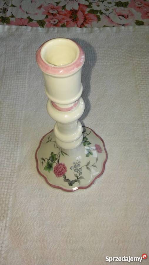 piękny porcelanowy świecznik angielska inny kolor Ceramika i szkło Gdańsk