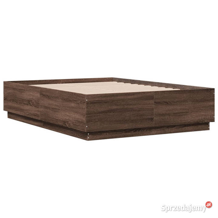 Rama łóżka z LED brązowy dąb 135x190 WM3209652 138cm Warszawa