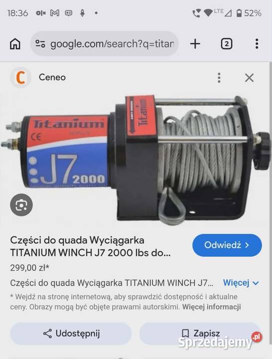 Wciągarka Wyciagarka używka sprawka wysyłka Motocykle, skutery, quady Szczekociny
