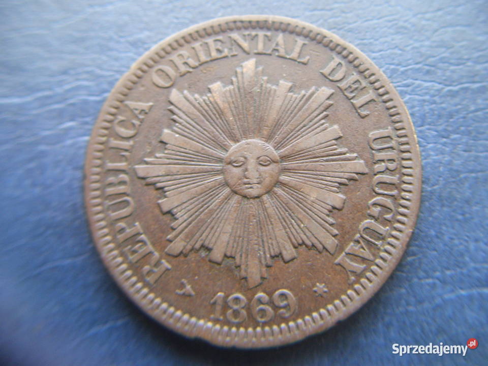 Stare monety 4 centesimos 1869 Urugwaj Lesko