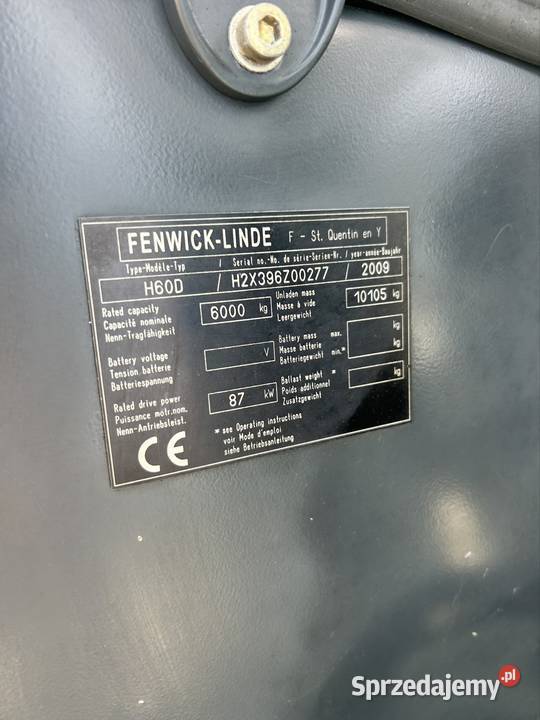 Wózek widłowy Linde H60D 2009r triplex blokada podnośnika podkarpackie sprzedam