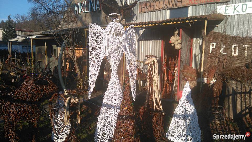 Duży anioł z wikliny lubuskie Łupowo